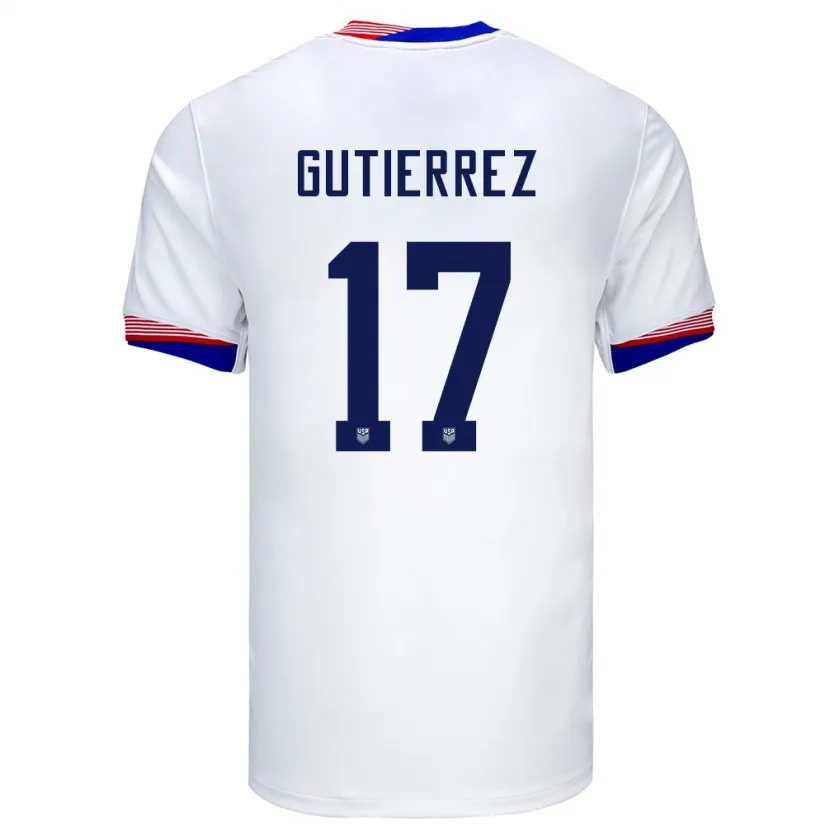 Danxen Dětské Spojené Státy Americké Brian Gutierrez #17 Bílý Domů Hráčské Dresy 24-26 Dres