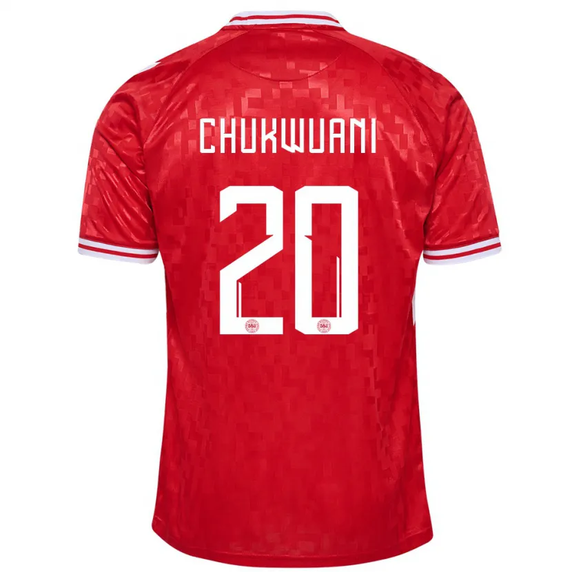 Danxen Dětské Dánsko Tochi Chukwuani #20 Červené Domů Hráčské Dresy 24-26 Dres