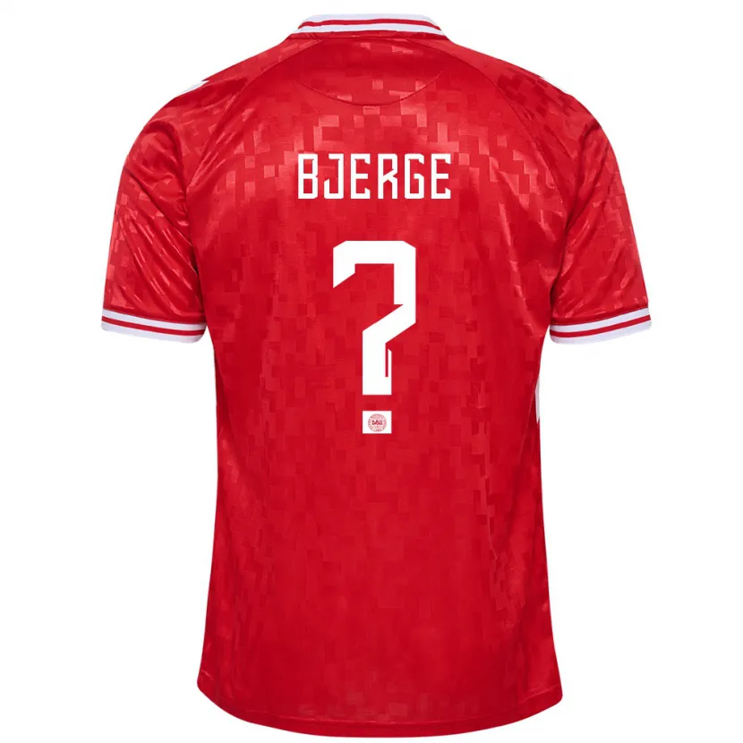 Danxen Dětské Dánsko Gustav Bjerge #0 Červené Domů Hráčské Dresy 24-26 Dres
