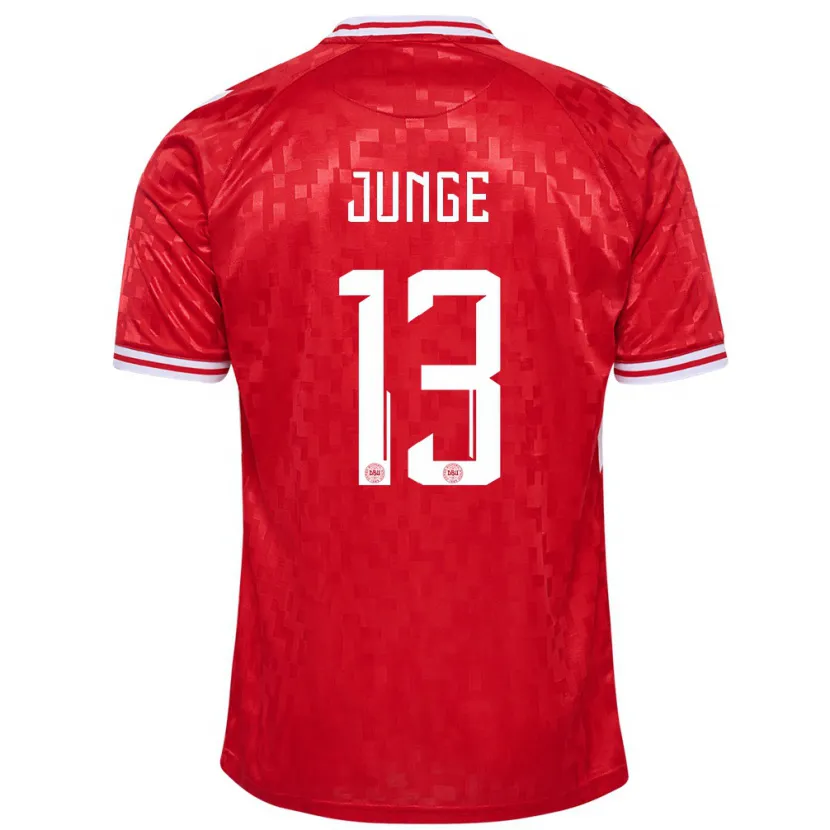 Danxen Dětské Dánsko Sofie Junge #13 Červené Domů Hráčské Dresy 24-26 Dres