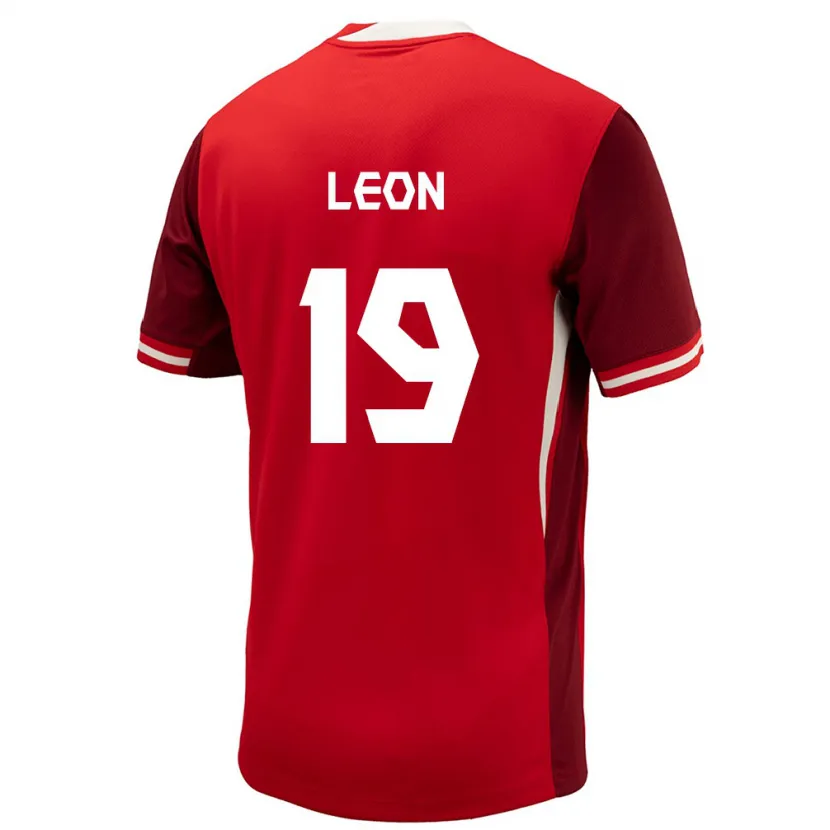 Danxen Dětské Kanada Adriana Leon #19 Červené Domů Hráčské Dresy 24-26 Dres
