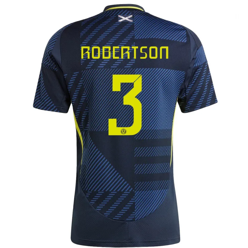 Danxen Dětské Skotsko Andrew Robertson #3 Tmavě Modrá Domů Hráčské Dresy 24-26 Dres