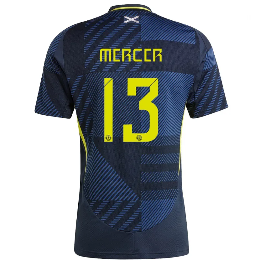 Danxen Dětské Skotsko Jamie Mercer #13 Tmavě Modrá Domů Hráčské Dresy 24-26 Dres
