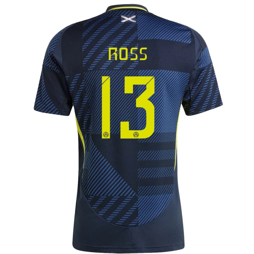Danxen Dětské Skotsko Jane Ross #13 Tmavě Modrá Domů Hráčské Dresy 24-26 Dres