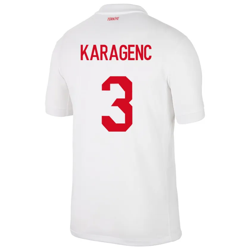 Danxen Dětské Turecko Didem Karagenç #3 Bílý Domů Hráčské Dresy 24-26 Dres