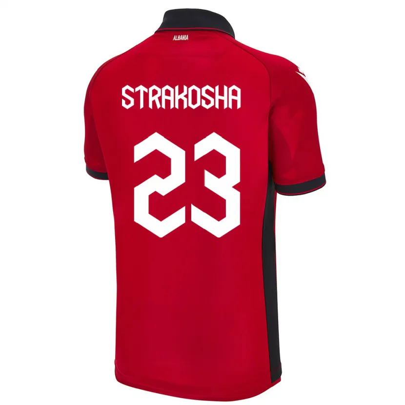 Danxen Dětské Albánie Thomas Strakosha #23 Červené Domů Hráčské Dresy 24-26 Dres