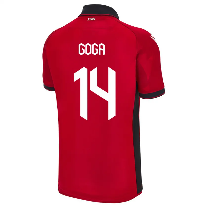 Danxen Dětské Albánie Ergi Goga #14 Červené Domů Hráčské Dresy 24-26 Dres