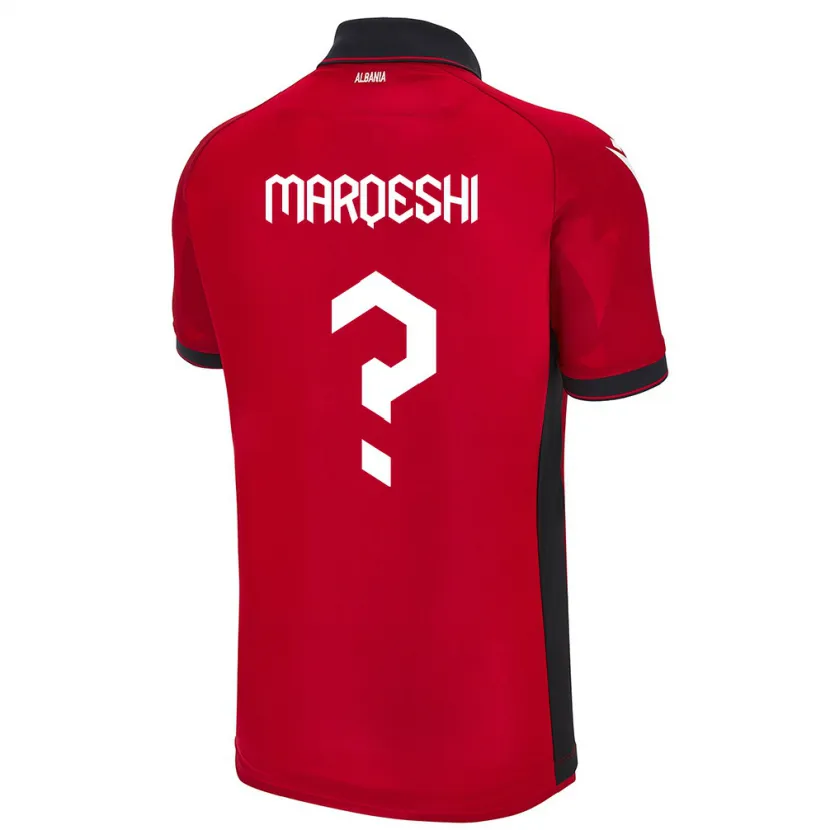 Danxen Dětské Albánie Ernesto Marqeshi #0 Červené Domů Hráčské Dresy 24-26 Dres