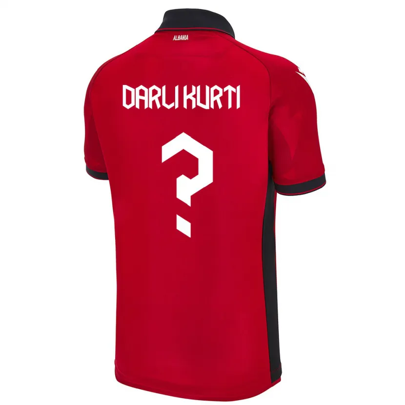 Danxen Dětské Albánie Darli Kurti #0 Červené Domů Hráčské Dresy 24-26 Dres