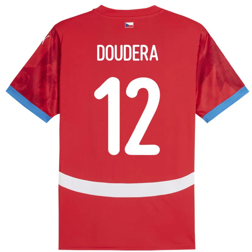 Danxen Dětské Česko David Doudera #12 Červené Domů Hráčské Dresy 24-26 Dres