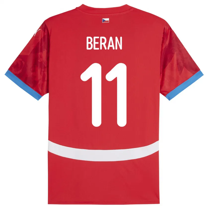 Danxen Dětské Česko Stepan Beran #11 Červené Domů Hráčské Dresy 24-26 Dres