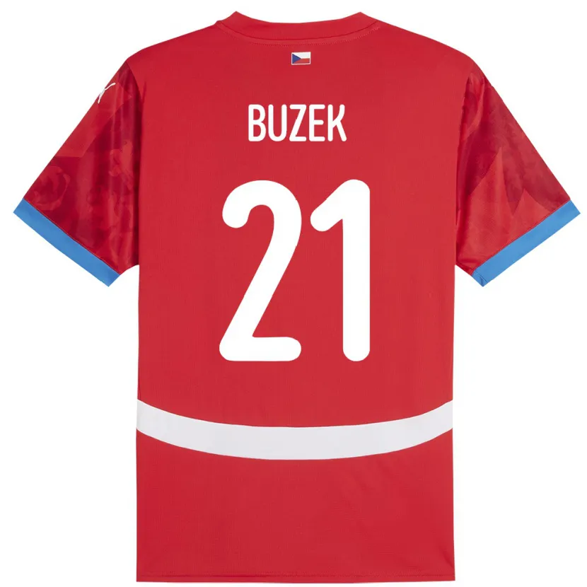 Danxen Dětské Česko Alexandr Buzek #21 Červené Domů Hráčské Dresy 24-26 Dres