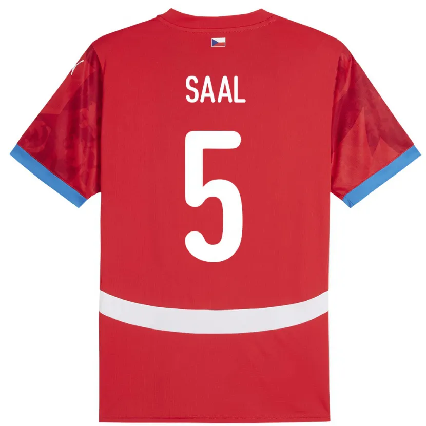 Danxen Dětské Česko Lukas Saal #5 Červené Domů Hráčské Dresy 24-26 Dres