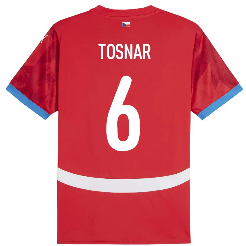 Danxen Dětské Česko Jakub Tosnar #6 Červené Domů Hráčské Dresy 24-26 Dres
