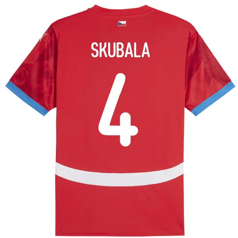 Danxen Dětské Česko Tomas Skubala #4 Červené Domů Hráčské Dresy 24-26 Dres