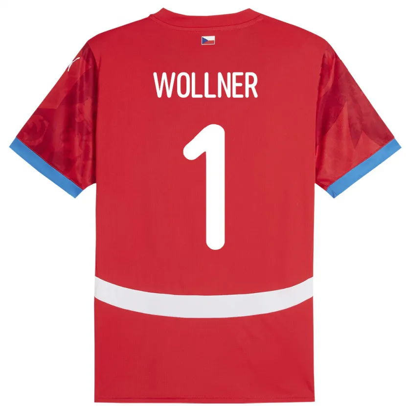 Danxen Dětské Česko Vojtech Wollner #1 Červené Domů Hráčské Dresy 24-26 Dres