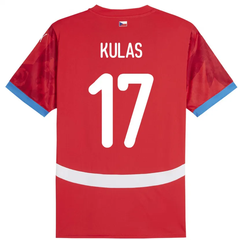 Danxen Dětské Česko Martin Kulas #17 Červené Domů Hráčské Dresy 24-26 Dres