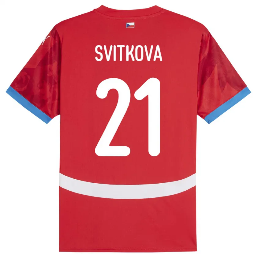 Danxen Dětské Česko Kateřina Svitková #21 Červené Domů Hráčské Dresy 24-26 Dres
