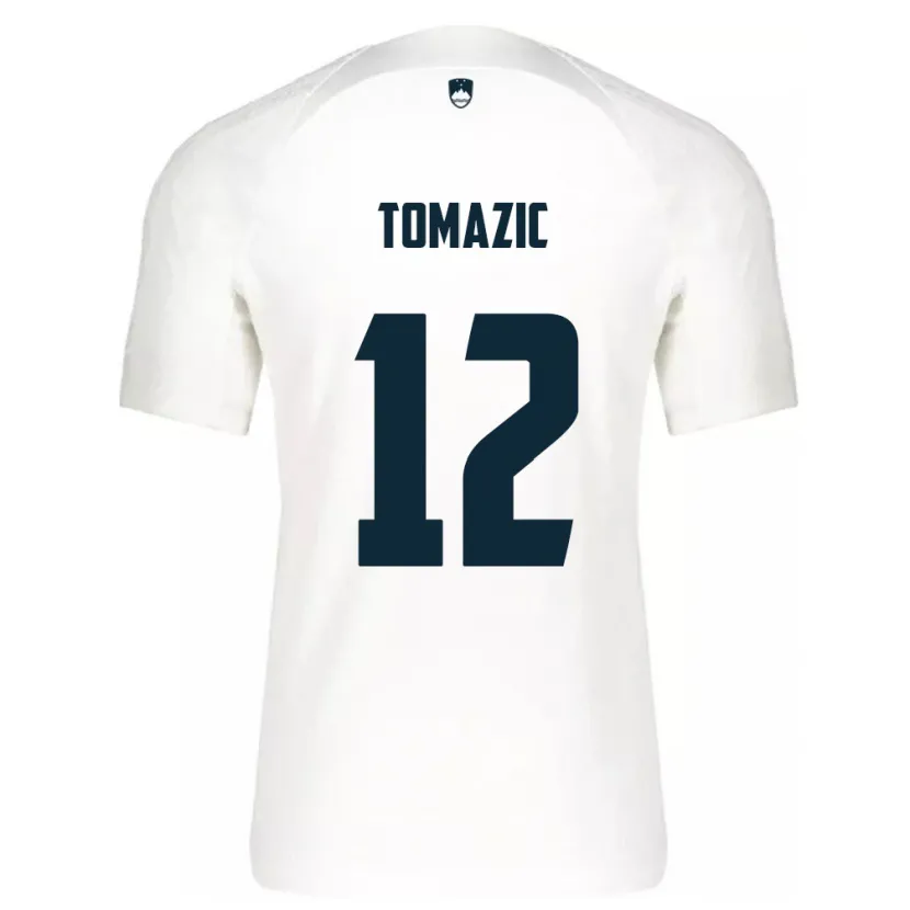 Danxen Dětské Slovinsko Lukas Tomazic #12 Bílý Domů Hráčské Dresy 24-26 Dres