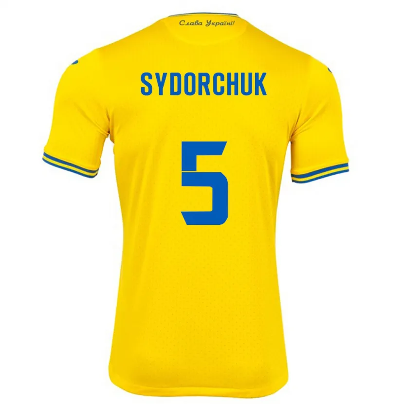 Danxen Dětské Ukrajina Sergiy Sydorchuk #5 Žlutá Domů Hráčské Dresy 24-26 Dres