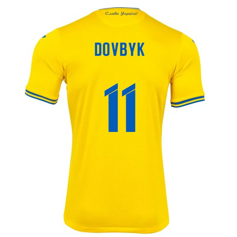 Danxen Dětské Ukrajina Artem Dovbyk #11 Žlutá Domů Hráčské Dresy 24-26 Dres
