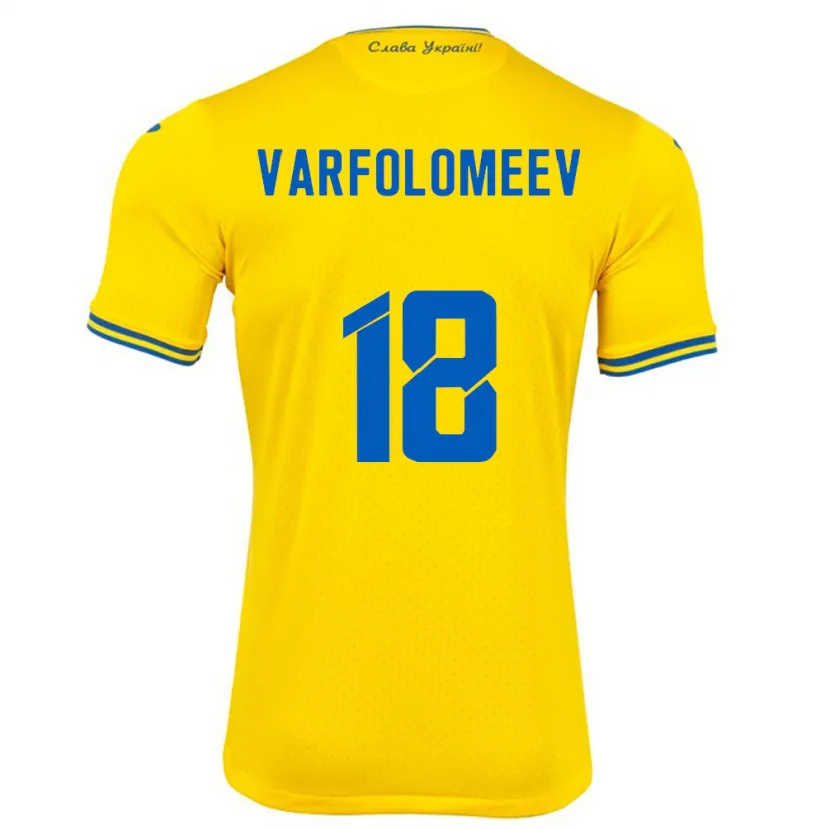 Danxen Dětské Ukrajina Ivan Varfolomeev #18 Žlutá Domů Hráčské Dresy 24-26 Dres