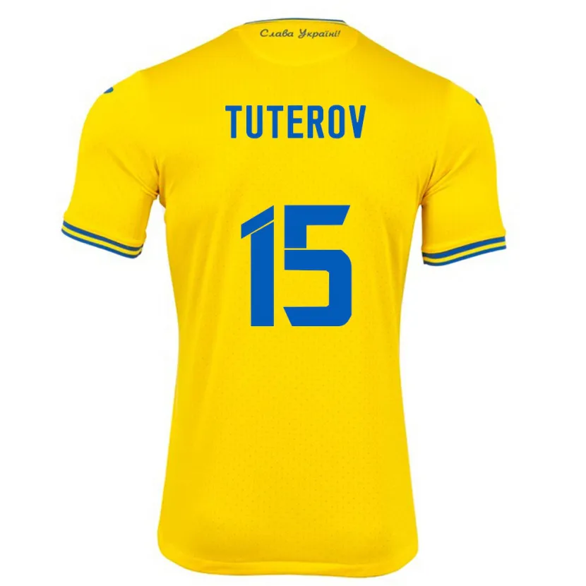 Danxen Dětské Ukrajina Timur Tuterov #15 Žlutá Domů Hráčské Dresy 24-26 Dres