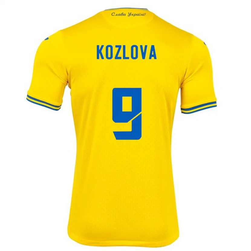 Danxen Dětské Ukrajina Nicole Kozlova #9 Žlutá Domů Hráčské Dresy 24-26 Dres