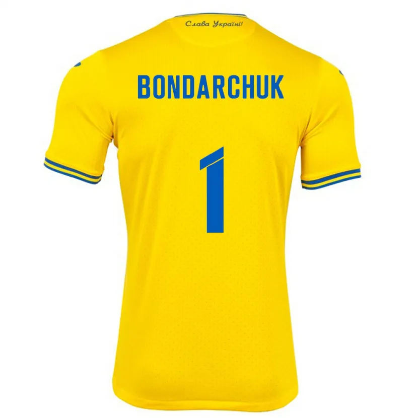 Danxen Dětské Ukrajina Daryna Bondarchuk #1 Žlutá Domů Hráčské Dresy 24-26 Dres