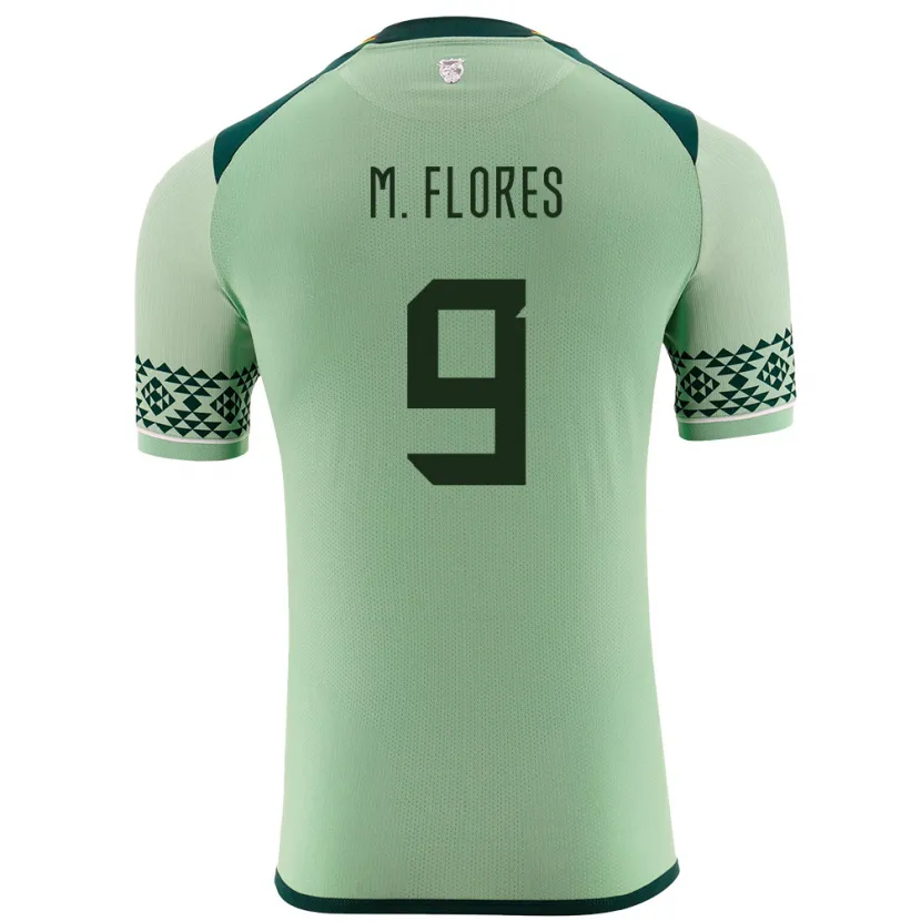 Danxen Dětské Bolívie Marlene Flores #9 Světle Zelená Domů Hráčské Dresy 24-26 Dres