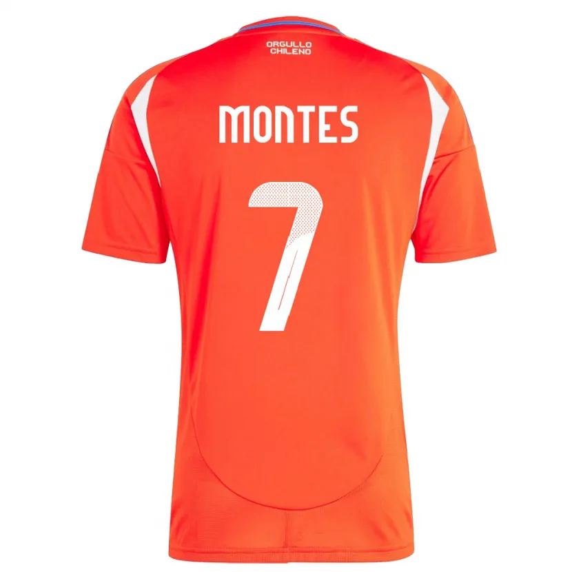 Danxen Dětské Chile Clemente Montes #7 Červené Domů Hráčské Dresy 24-26 Dres