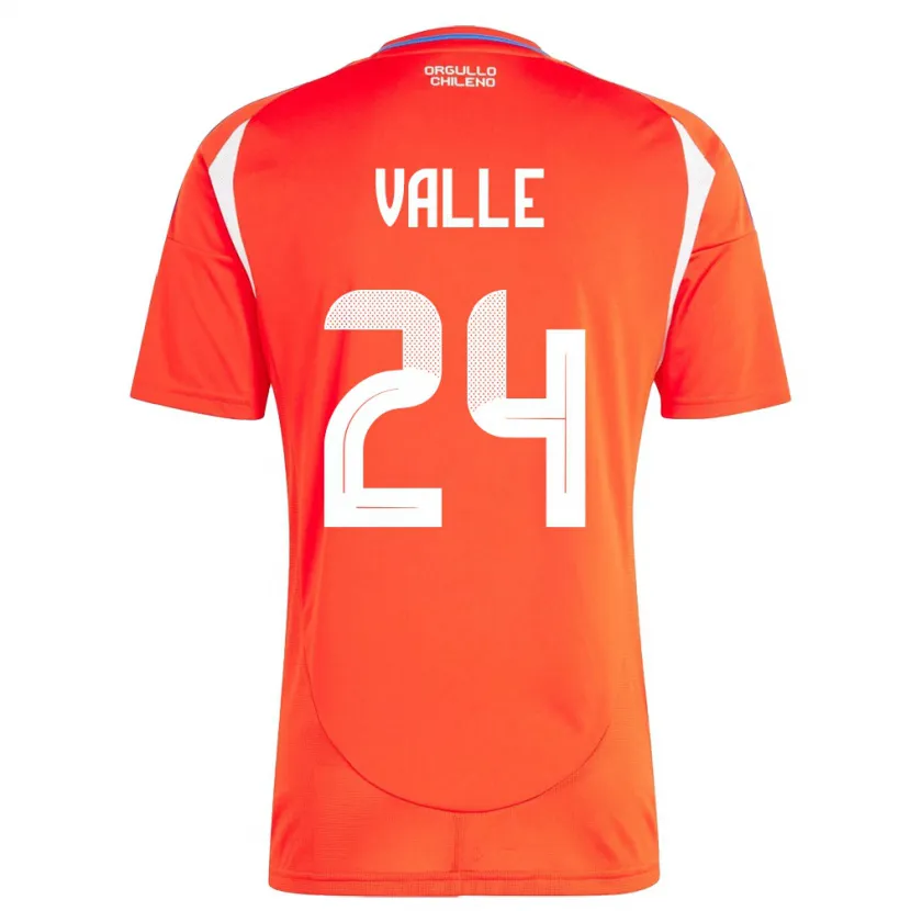 Danxen Dětské Chile Alessandra Valle #24 Červené Domů Hráčské Dresy 24-26 Dres
