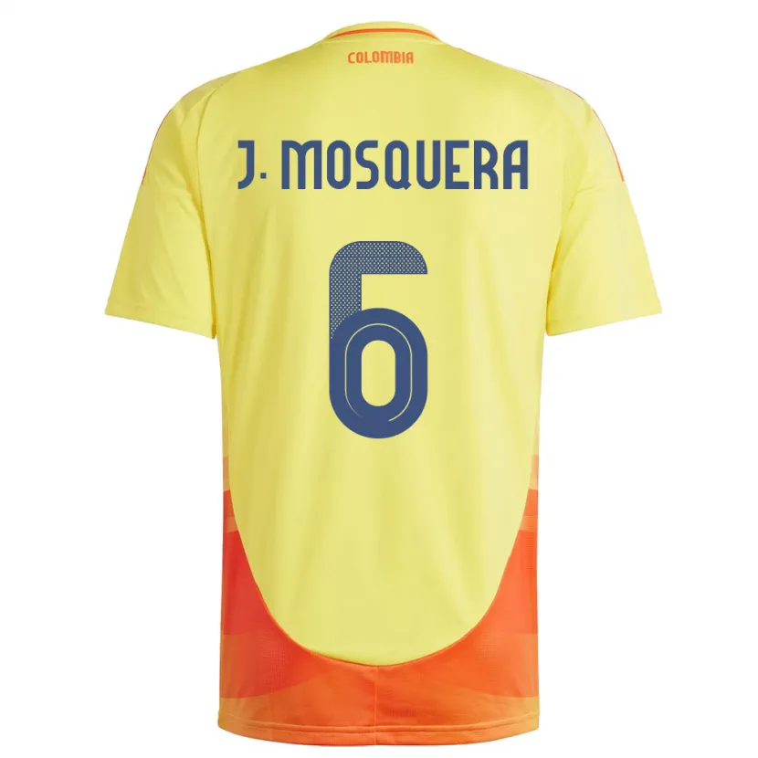 Danxen Dětské Kolumbie Juan Mosquera #6 Žlutá Domů Hráčské Dresy 24-26 Dres