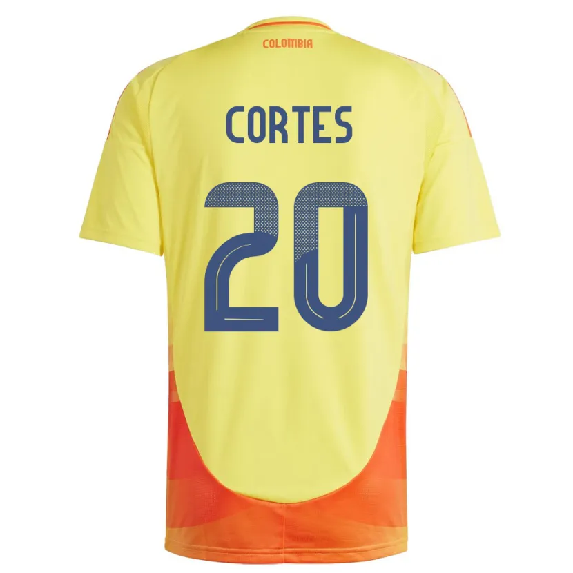 Danxen Dětské Kolumbie Óscar Cortés #20 Žlutá Domů Hráčské Dresy 24-26 Dres