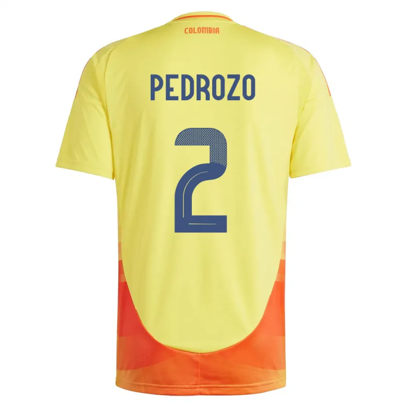 Danxen Dětské Kolumbie Daniel Pedrozo #2 Žlutá Domů Hráčské Dresy 24-26 Dres