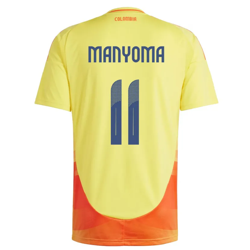 Danxen Dětské Kolumbie Alexis Manyoma #11 Žlutá Domů Hráčské Dresy 24-26 Dres