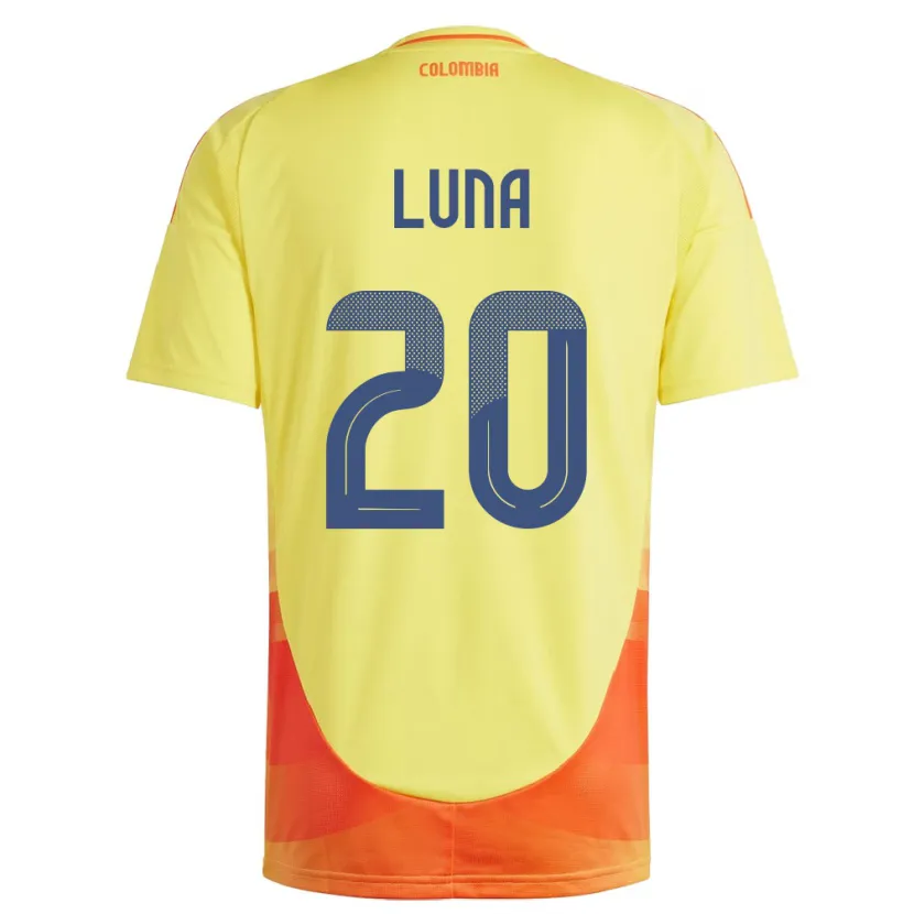 Danxen Dětské Kolumbie Daniel Luna #20 Žlutá Domů Hráčské Dresy 24-26 Dres