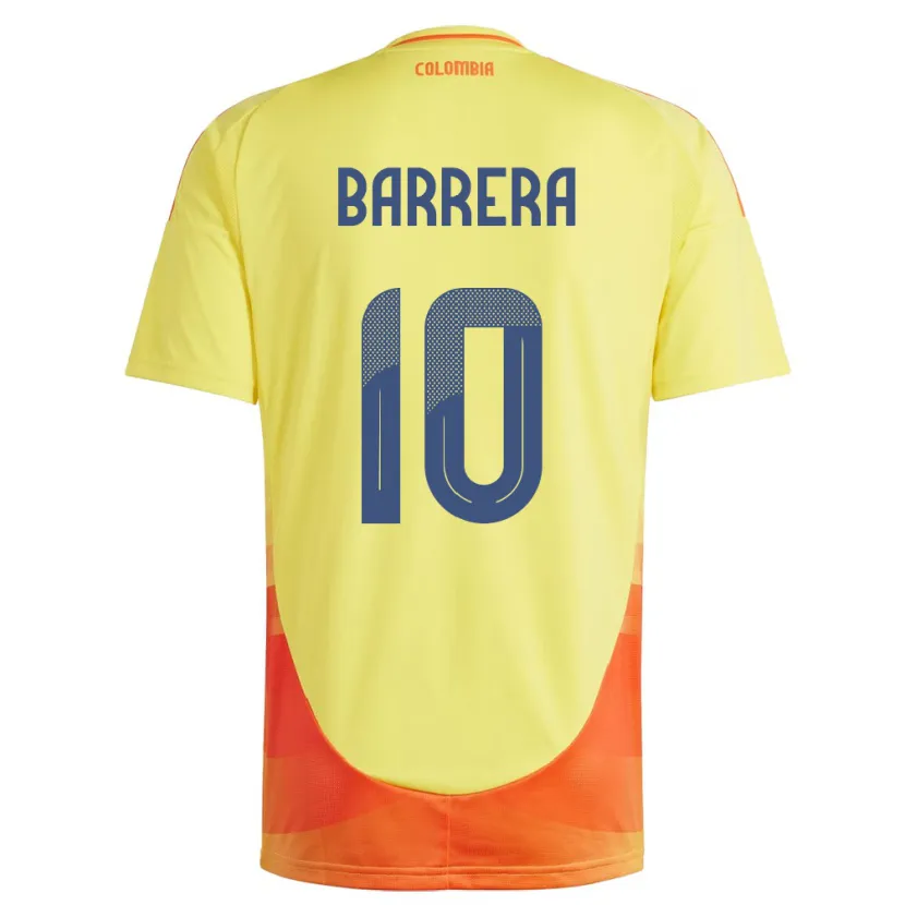 Danxen Dětské Kolumbie Jordan Barrera #10 Žlutá Domů Hráčské Dresy 24-26 Dres