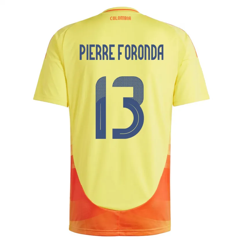 Danxen Dětské Kolumbie Jean Pierre Foronda #13 Žlutá Domů Hráčské Dresy 24-26 Dres