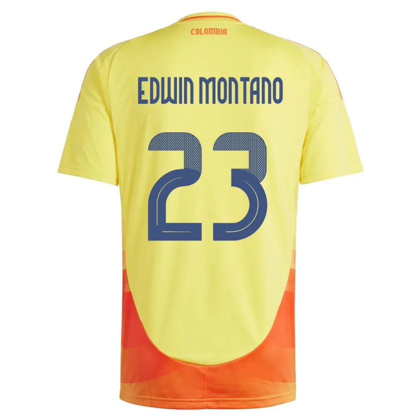 Danxen Dětské Kolumbie John Edwin Montaño #23 Žlutá Domů Hráčské Dresy 24-26 Dres