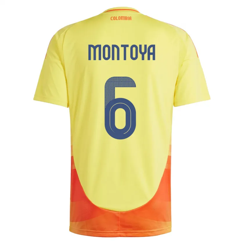 Danxen Dětské Kolumbie Daniela Montoya #6 Žlutá Domů Hráčské Dresy 24-26 Dres