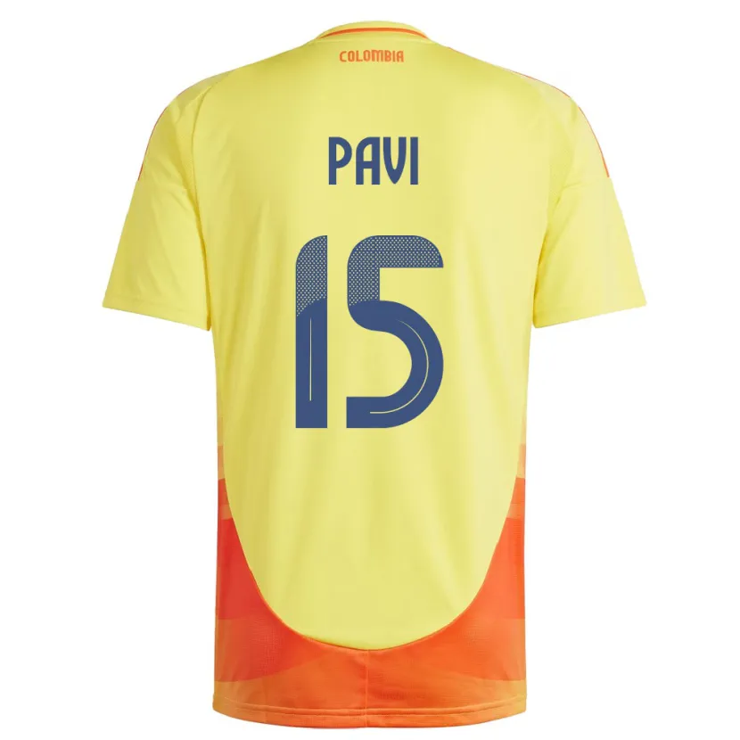 Danxen Dětské Kolumbie Manuela Paví #15 Žlutá Domů Hráčské Dresy 24-26 Dres