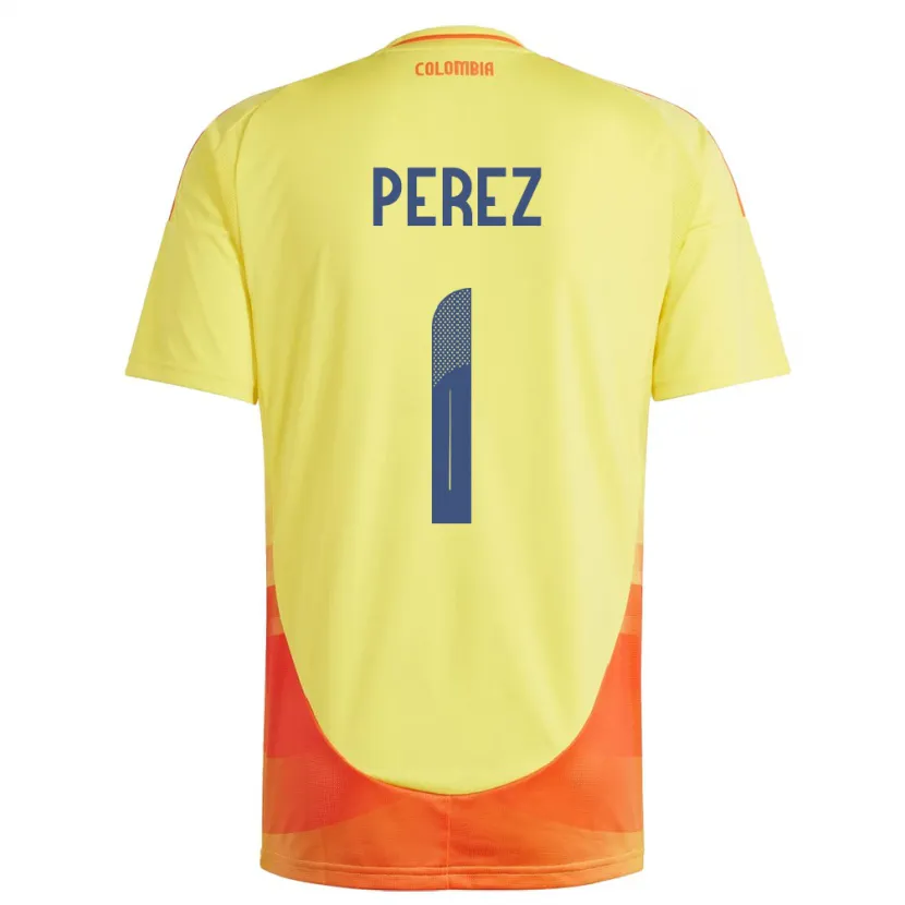 Danxen Dětské Kolumbie Catalina Pérez #1 Žlutá Domů Hráčské Dresy 24-26 Dres