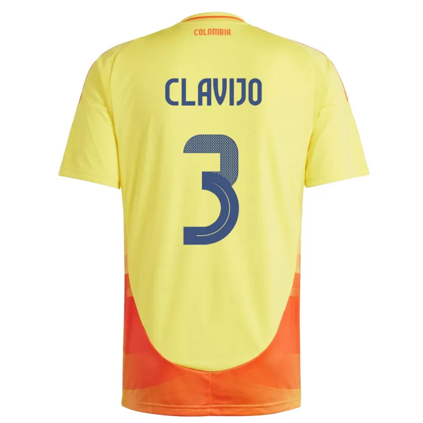 Danxen Dětské Kolumbie Ángela Clavijo #3 Žlutá Domů Hráčské Dresy 24-26 Dres