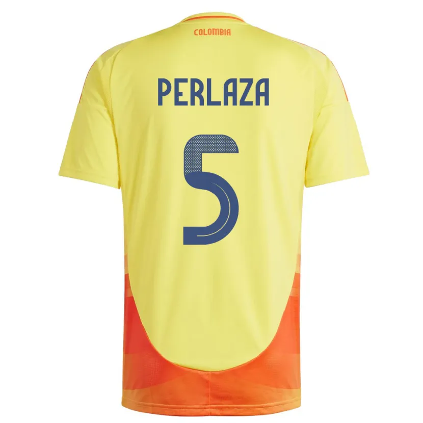 Danxen Dětské Kolumbie Stefania Perlaza #5 Žlutá Domů Hráčské Dresy 24-26 Dres