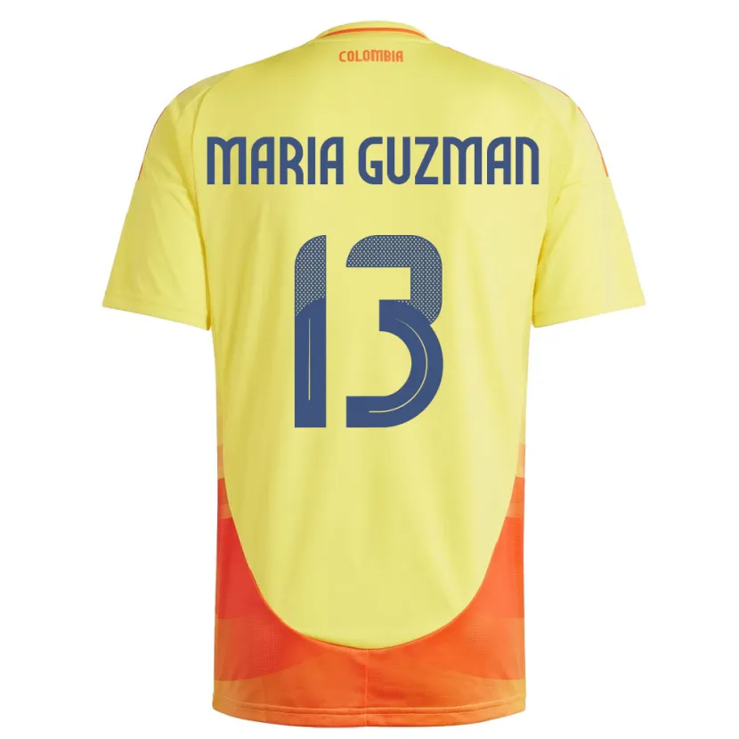 Danxen Dětské Kolumbie Ana María Guzmán #13 Žlutá Domů Hráčské Dresy 24-26 Dres