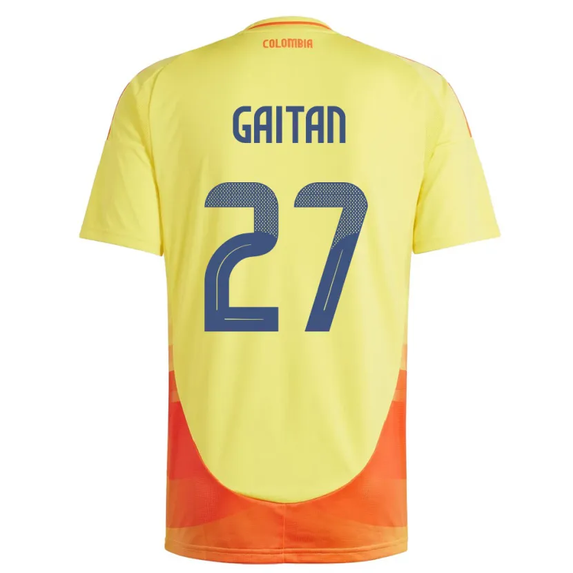 Danxen Dětské Kolumbie Natalia Gaitán #27 Žlutá Domů Hráčské Dresy 24-26 Dres