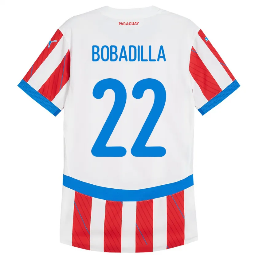 Danxen Dětské Paraguay Dylan Bobadilla #22 Bílá Červená Domů Hráčské Dresy 24-26 Dres