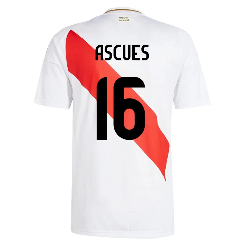 Danxen Dětské Peru Carlos Ascues #16 Bílý Domů Hráčské Dresy 24-26 Dres