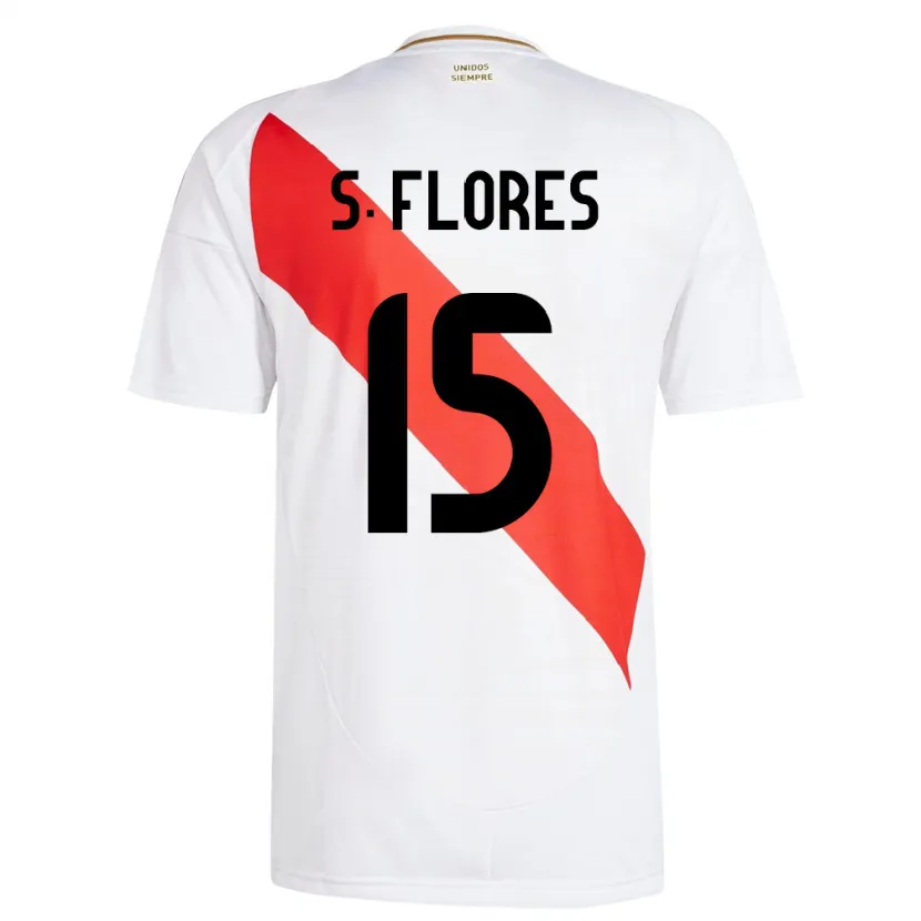 Danxen Dětské Peru Scarleth Flores #15 Bílý Domů Hráčské Dresy 24-26 Dres